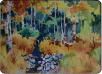 watercolor autumn landcape